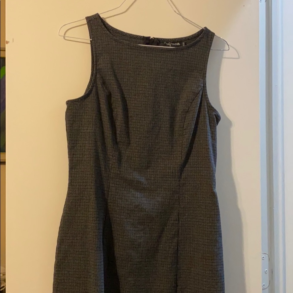 Fine plaid sheath business dress